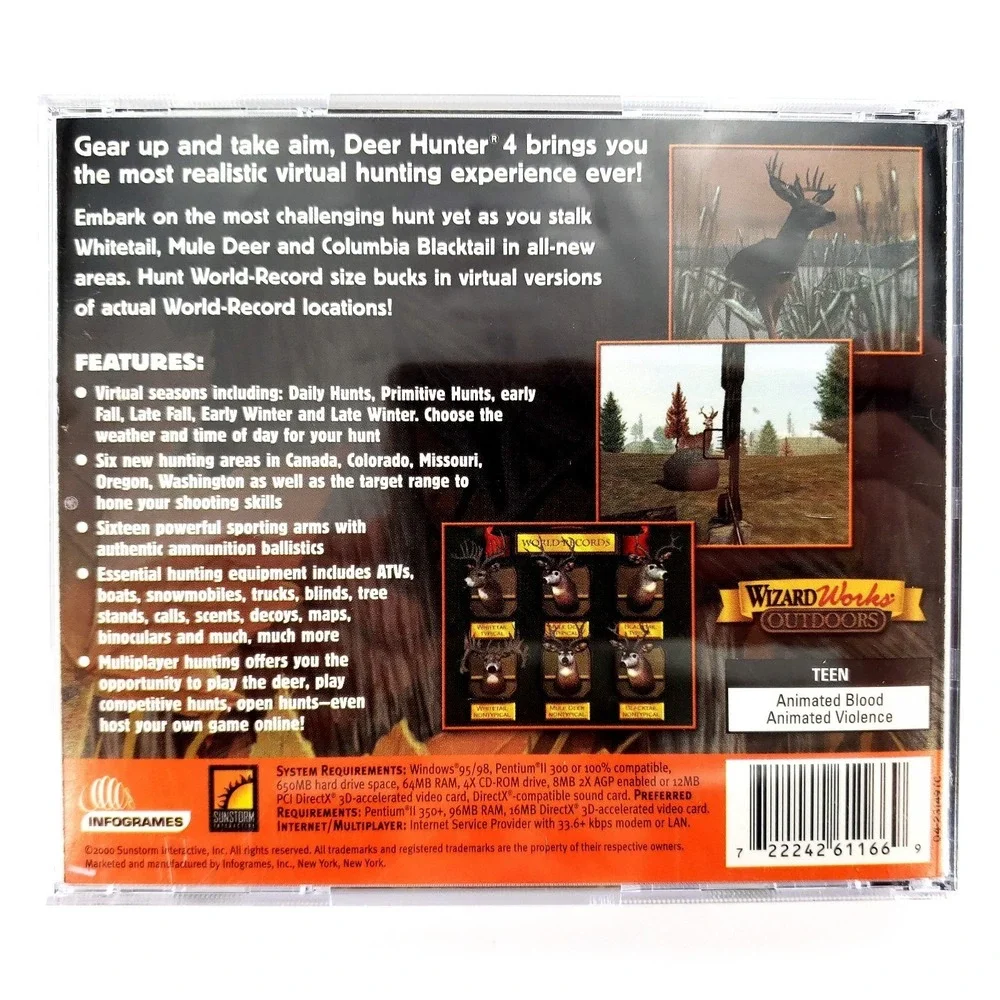 Deer Hunter 4: World Class Record Bucks Jewel Case (PC, 2001) No Big Box